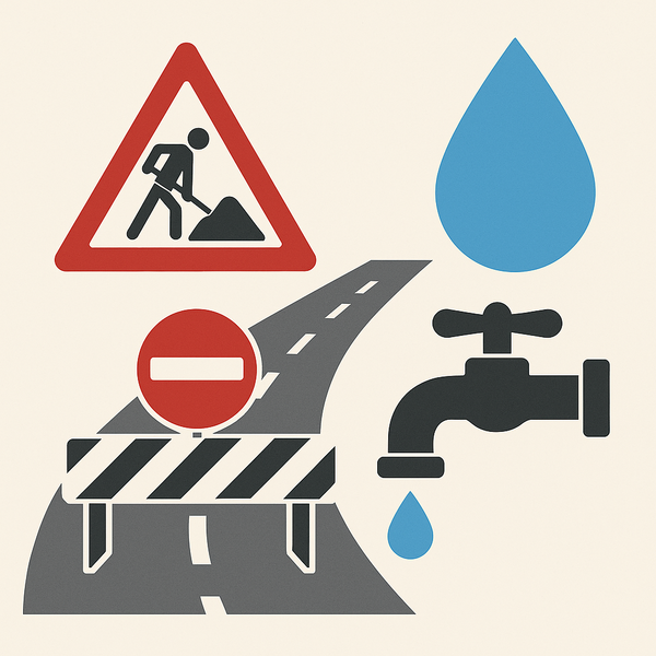 Bild vergr&ouml;&szlig;ern: Stra�ensperrung Wasserwerk